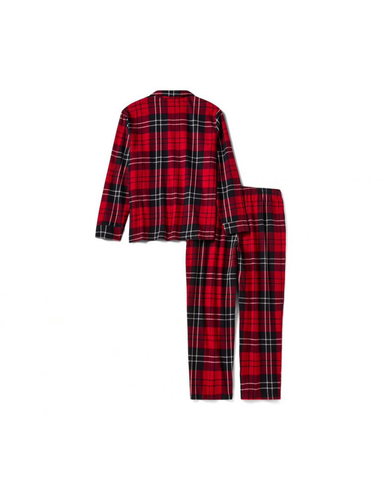 Піжама чоловіча PAJAMA SET-WOVEN,BLACK/RED PLAID розмір M