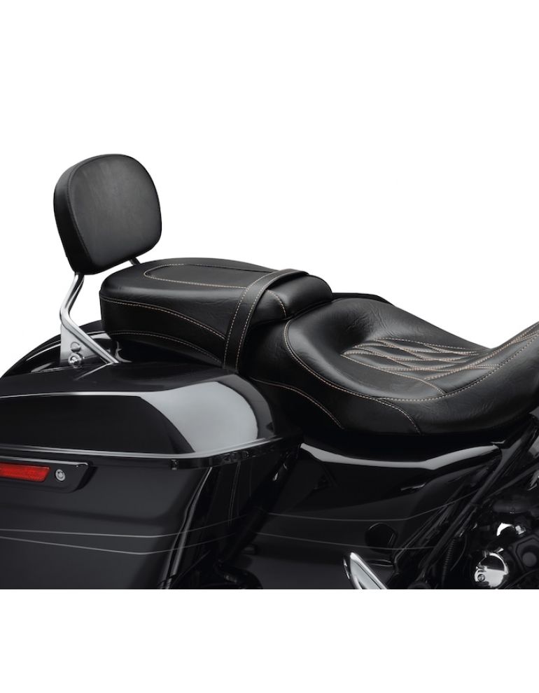 Low-Profile Passenger Pillion – Black Diamond w/Toast Stitching