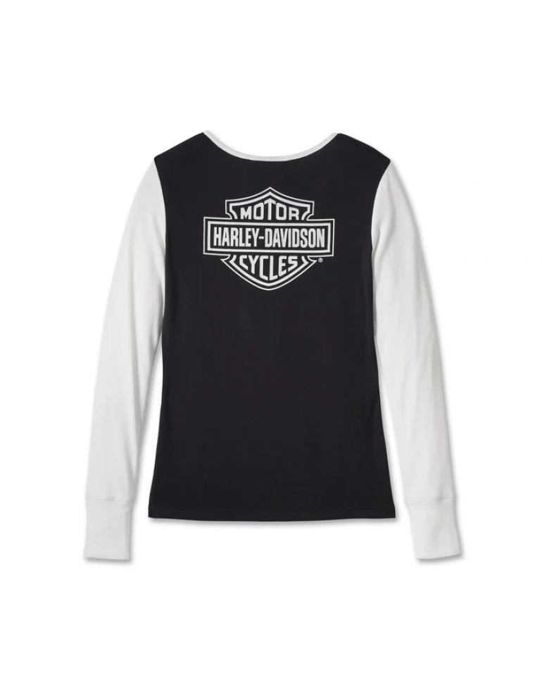 Жіночий лонгслів Bar &amp; Shield Timeless Henley - Colorblocked - Black Beauty розмір S