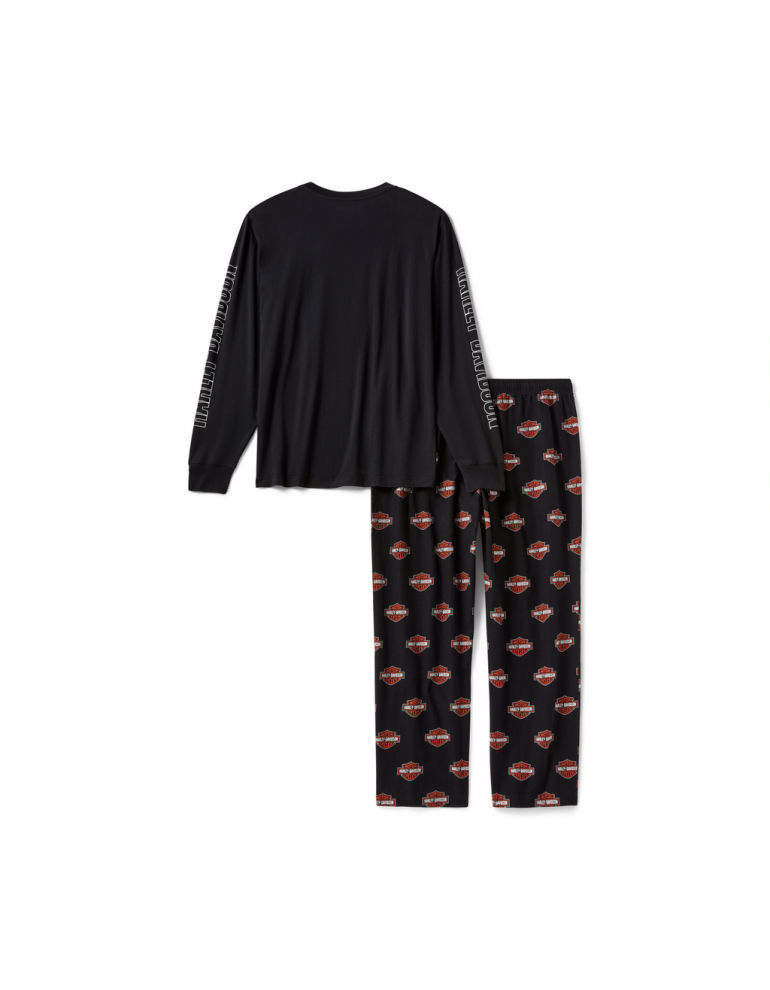 Піжама чоловіча PAJAMA SET-KNIT/WOVEN,BLACK розмір XL