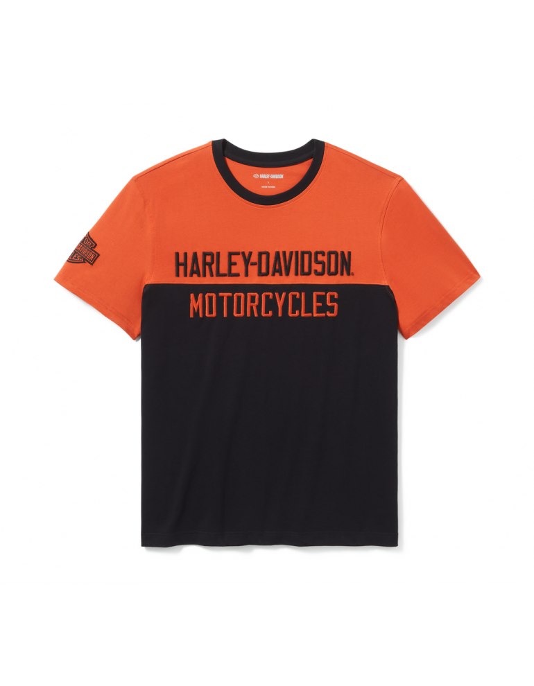 Футболка чорно помаранчева Harley-Davidson Essential Colorblock розмір L