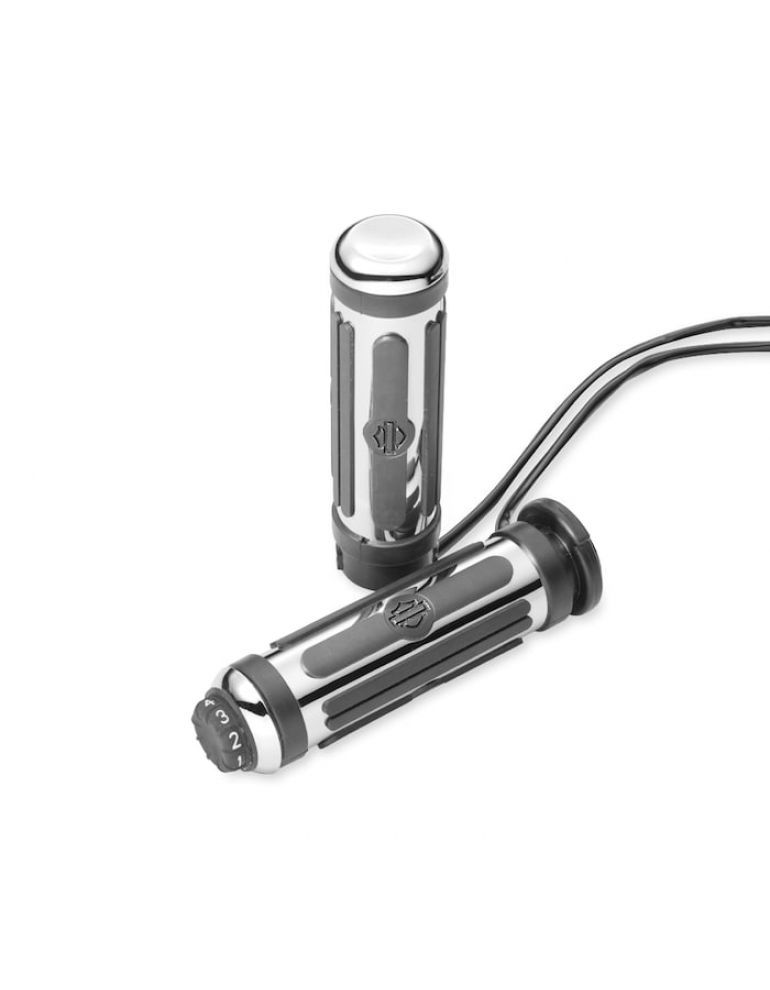 Chrome and Rubber Small Heated Hand Grips