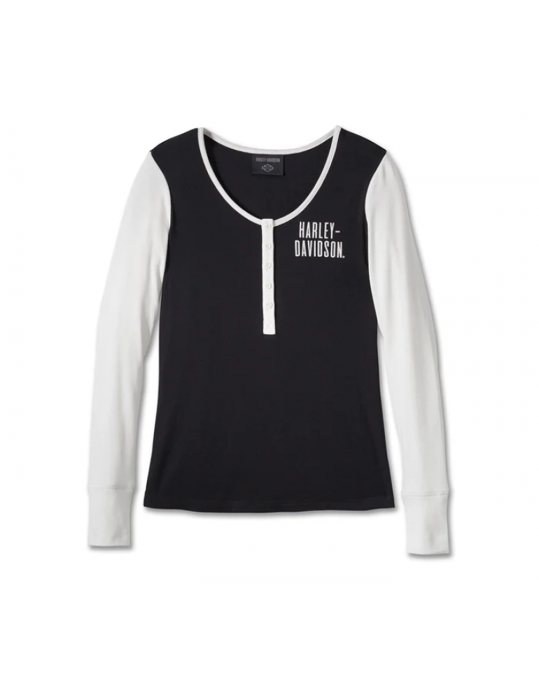 Жіночий лонгслів Bar &amp; Shield Timeless Henley - Colorblocked - Black Beauty розмір S