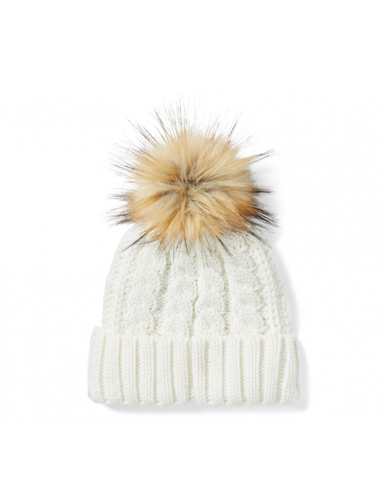 Шапка жіноча BEANIE-KNIT з штучним хутром