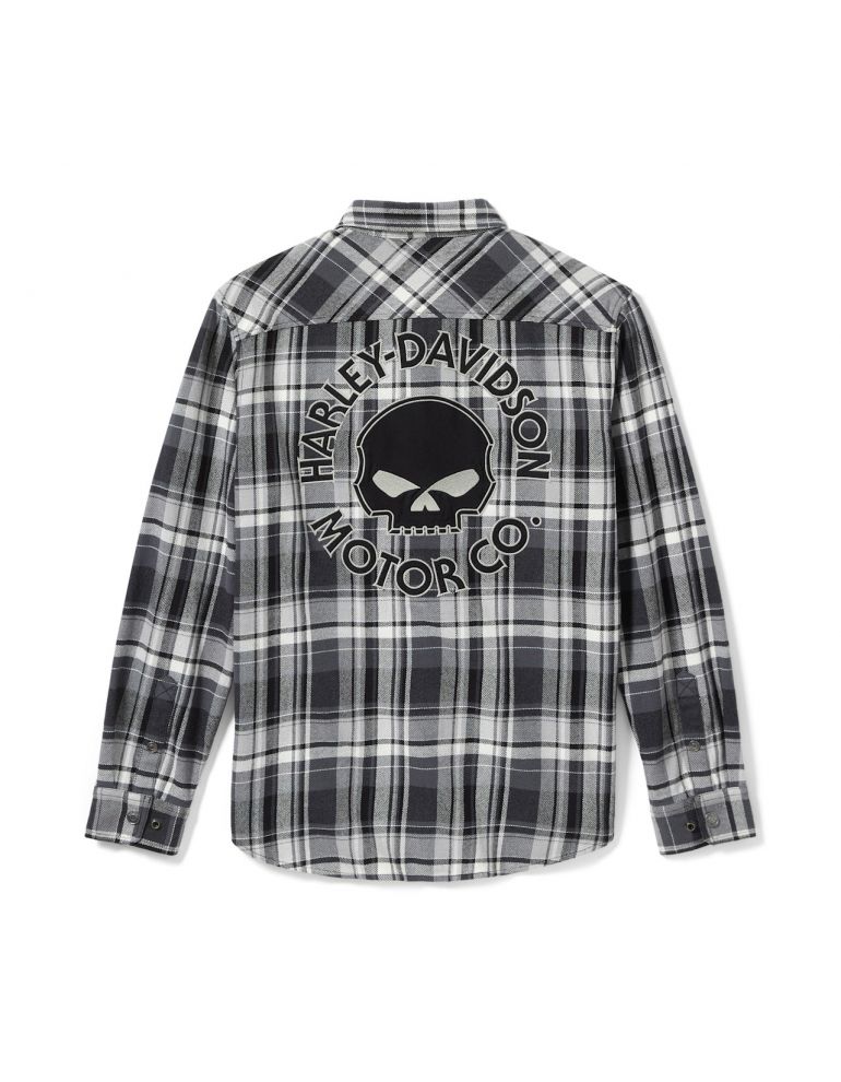 Чоловіча картата сорочка з довгими рукавами Willie G™ Skull розмір L