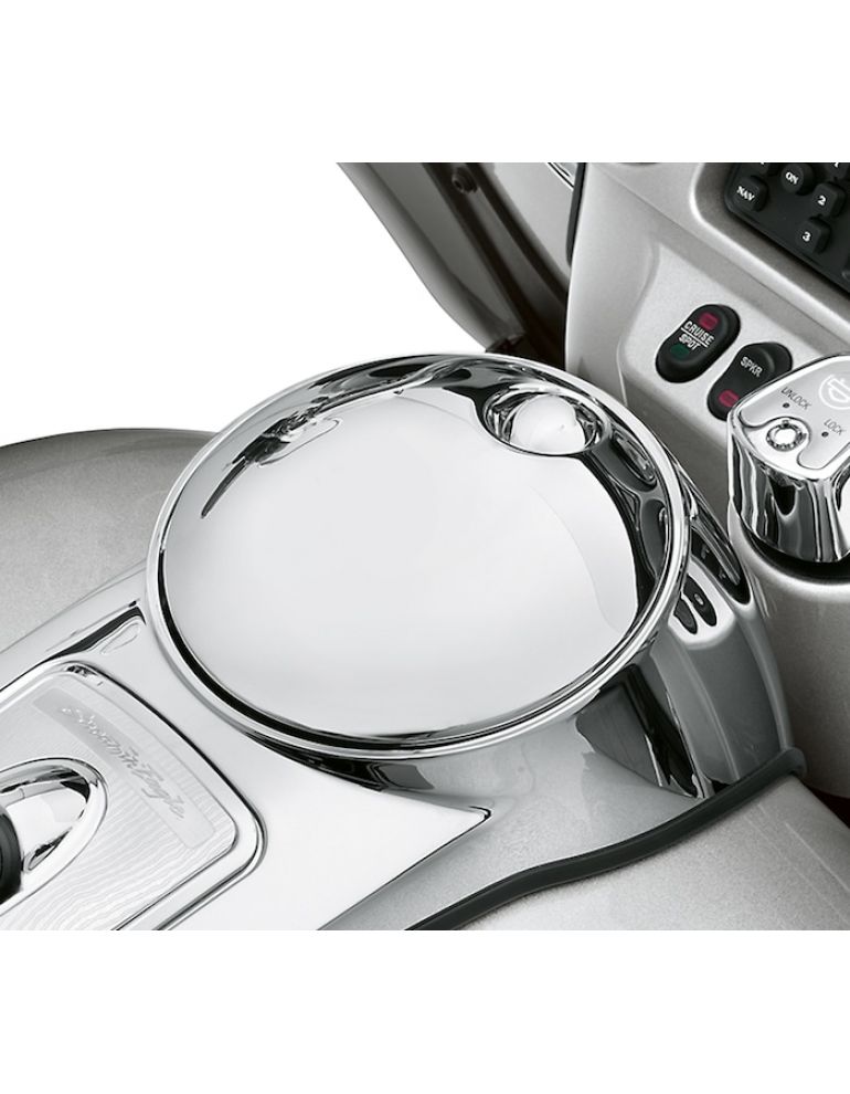 Smooth Push-Button Fuel Console Door Release - Chrome