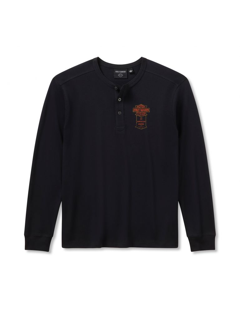 Чорна термофутболка Harley-Davidson Henley (серія American Classic) розмір M