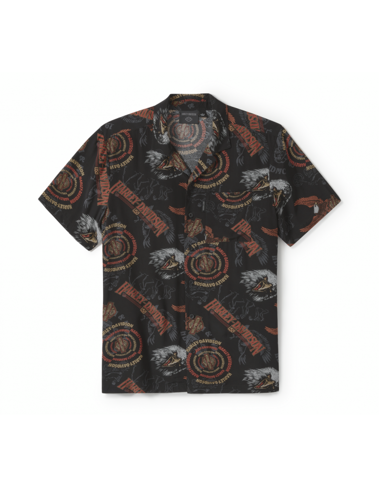 Чоловіча сорочка SHIRT-WOVEN,BLACK ALOHA PRINT розмір M
