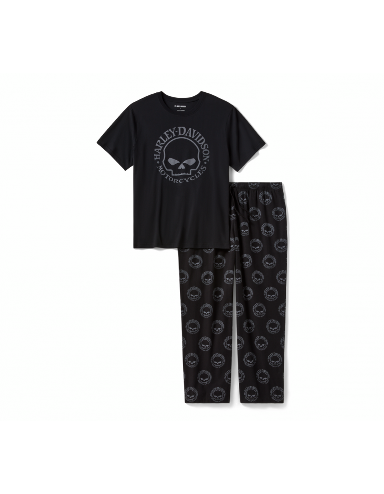 Піжама чоловіча PAJAMA SET-KNIT/WOVEN,BLACK розмір XXL