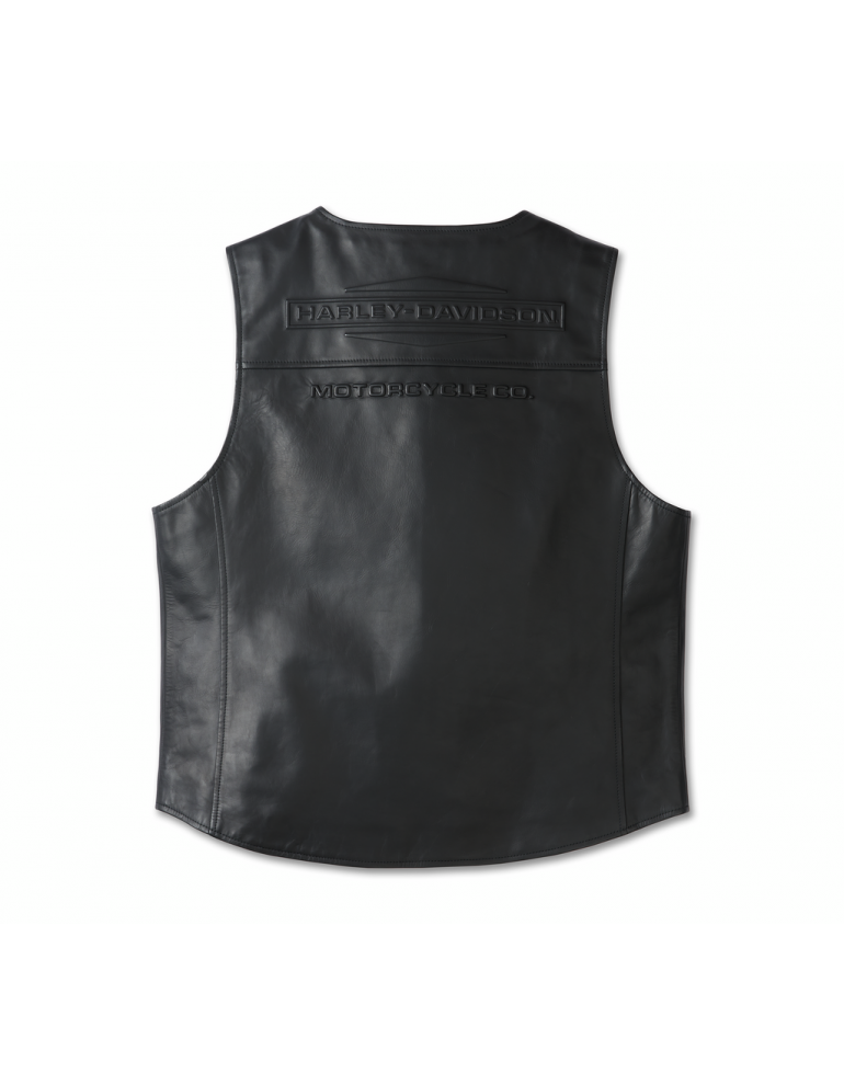Чоловічий шкіряний жилет VEST-LEATHER,BLACK розмір L