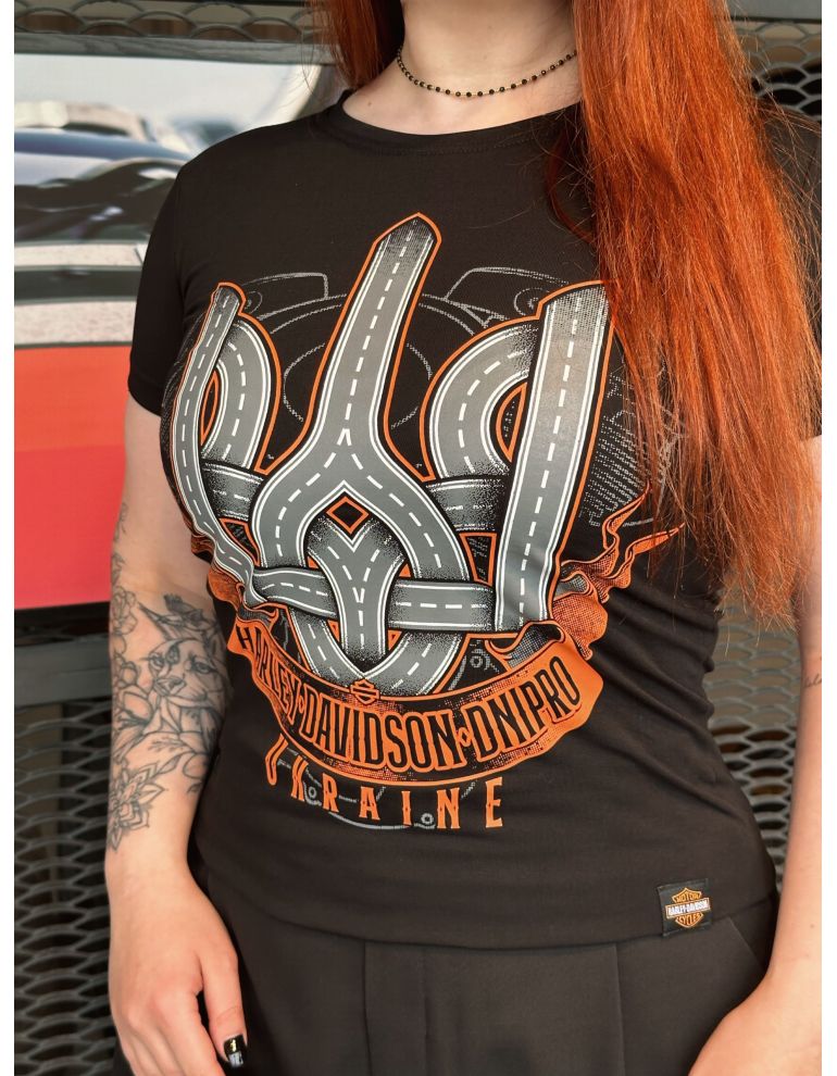 Футболка жіноча Harley-Davidson DNIPRO TRIDENT BLACK PEARL розмір M