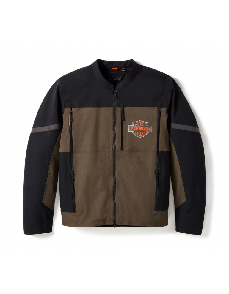 Куртка чоловіча райдингова JACKET-TEXTILE,WATERPROOF,BLACK/GREN,PPE розмір M