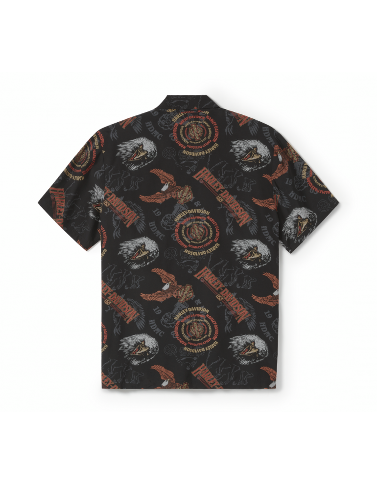 Чоловіча сорочка SHIRT-WOVEN,BLACK ALOHA PRINT розмір M