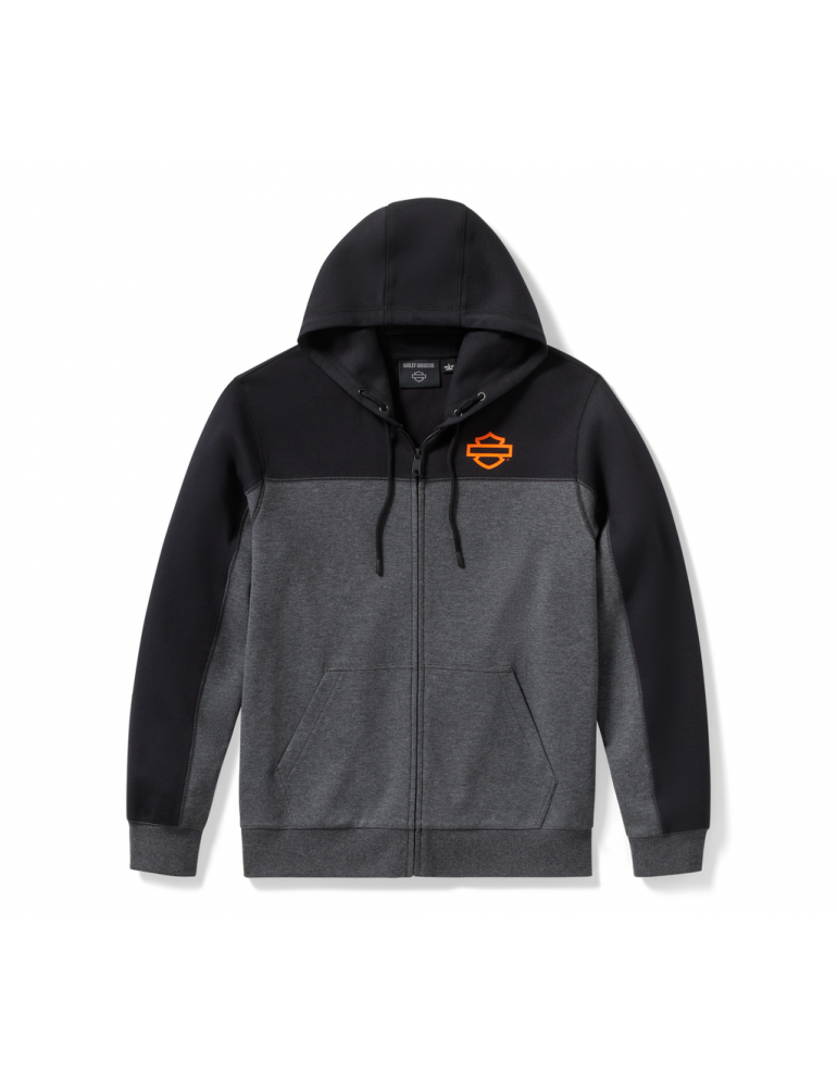 Чоловіче худі Harley-Davidson HOODIE-KNIT,DARK GREY/BLACK CLRBLK розмір XXL