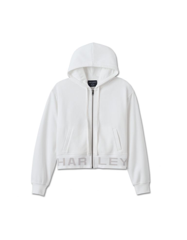Жіноче худі Harley-Davidson Cropped Full Zip Hoodie White розмір XS
