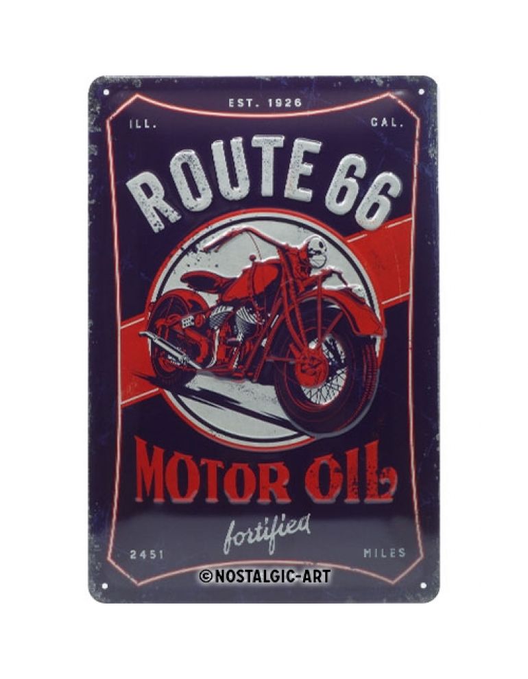 Табличка металева  Biker World - Route66 b/r tin sign 20x30