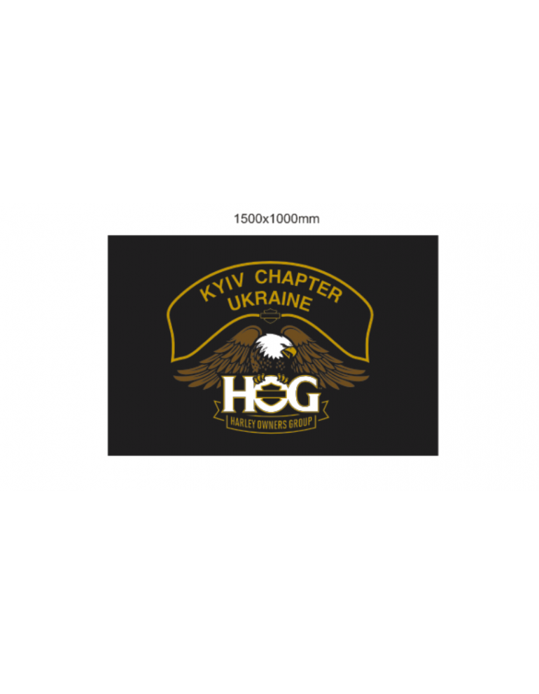 Прапор HOG KCU Kyiv Chapter Ukraine 230x115