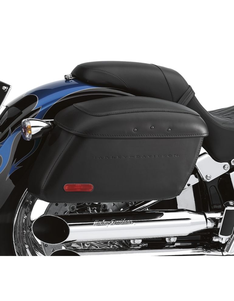 Locking Leather Covered Rigid Saddlebags