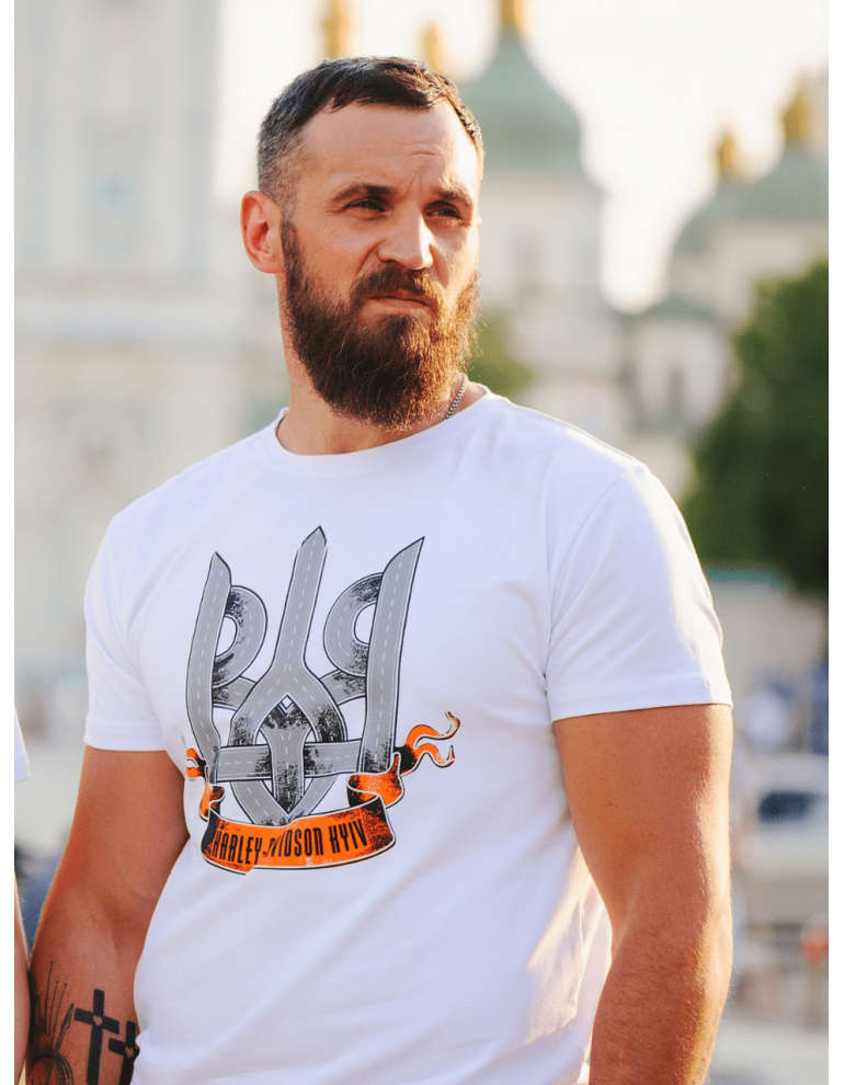 Футболка Harley-Davidson KYIV TRIDENT WHITE SAND розмір XS