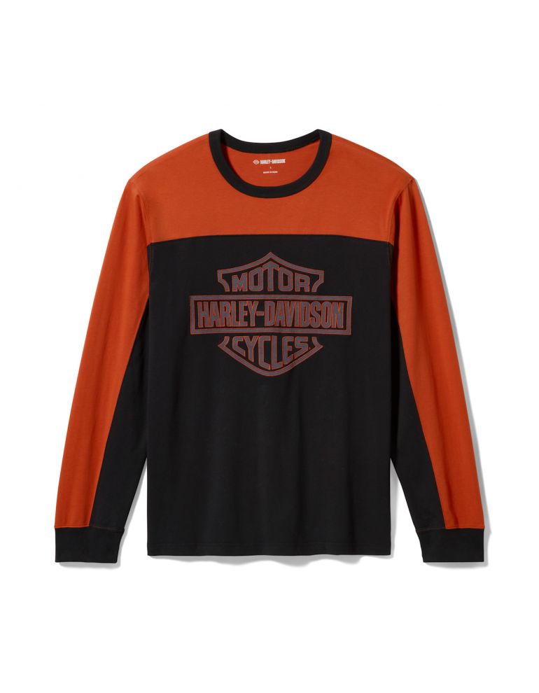Чорно-помаранчева трикотажна футболка Harley-Davidson розмір M