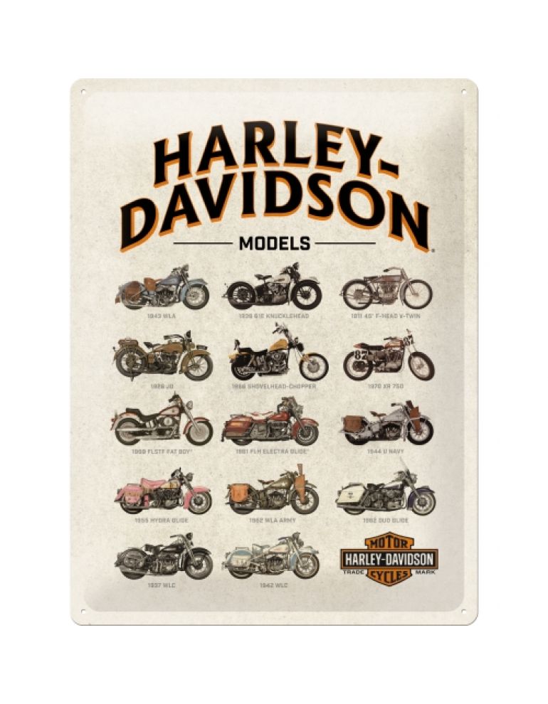 Табличка металева Harley-Davidson models 30x40
