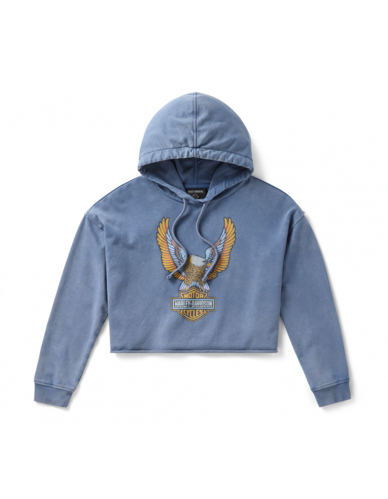 Жіноче худі HOODIE-KNIT,CROPPED,BLUE розмір S