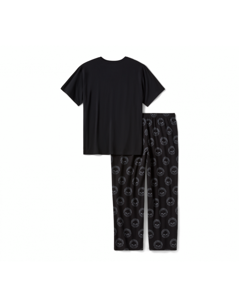 Піжама чоловіча PAJAMA SET-KNIT/WOVEN,BLACK розмір XXL