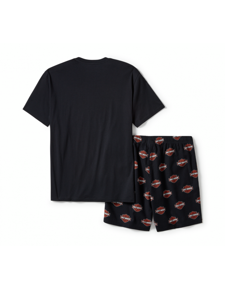 Піжама чоловіча PAJAMA SET-KNIT/WOVEN,BLACK розмір M