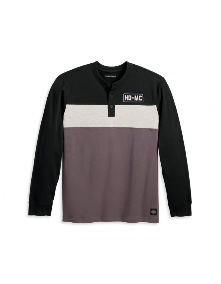 Чоловічий лонгслів Henley Colorblocked Black розмір L
