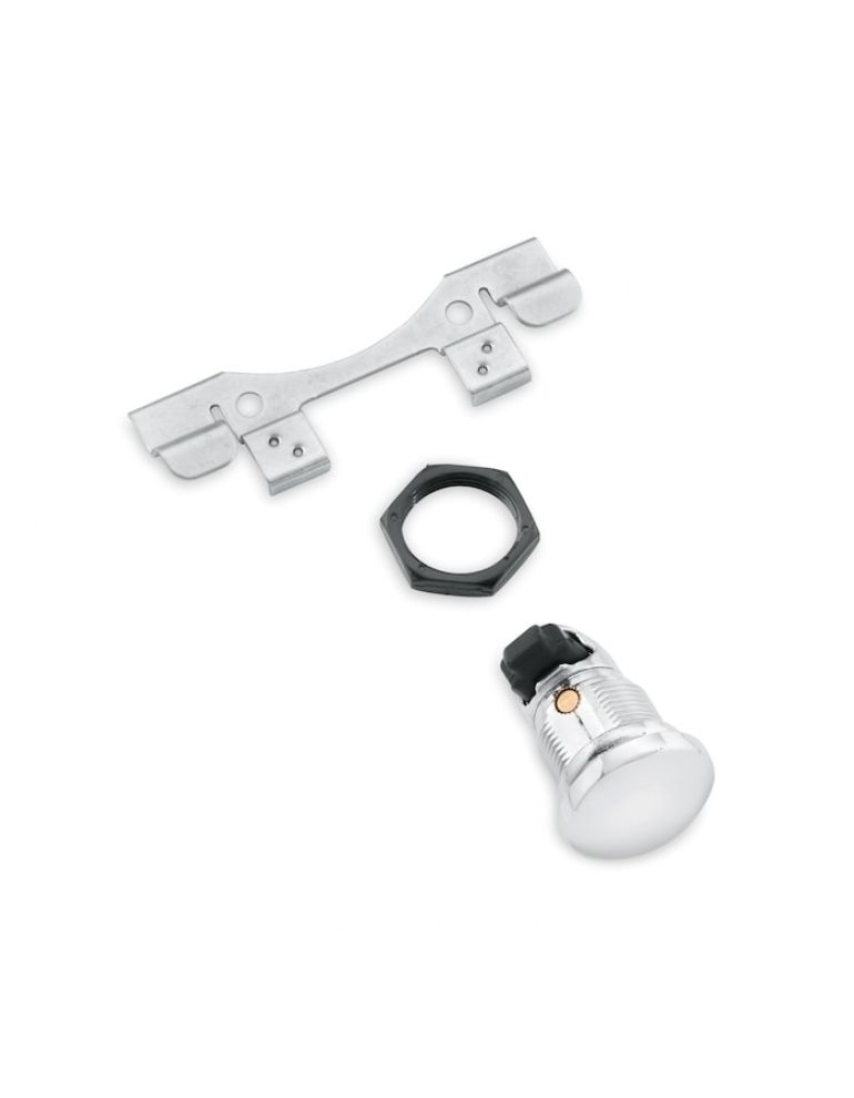 Smooth Push-Button Fuel Console Door Release - Chrome