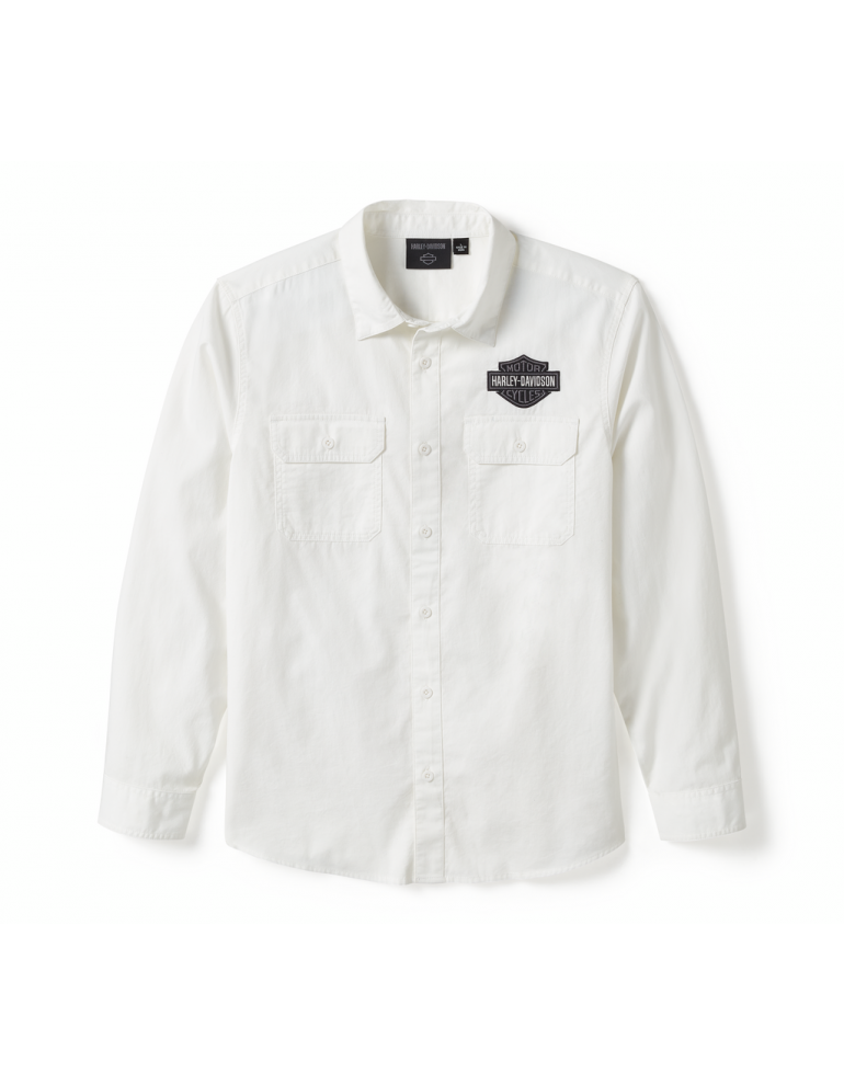 Чоловіча сорочка з довгим рукавом SHIRT-WOVEN,WHITE розмір M