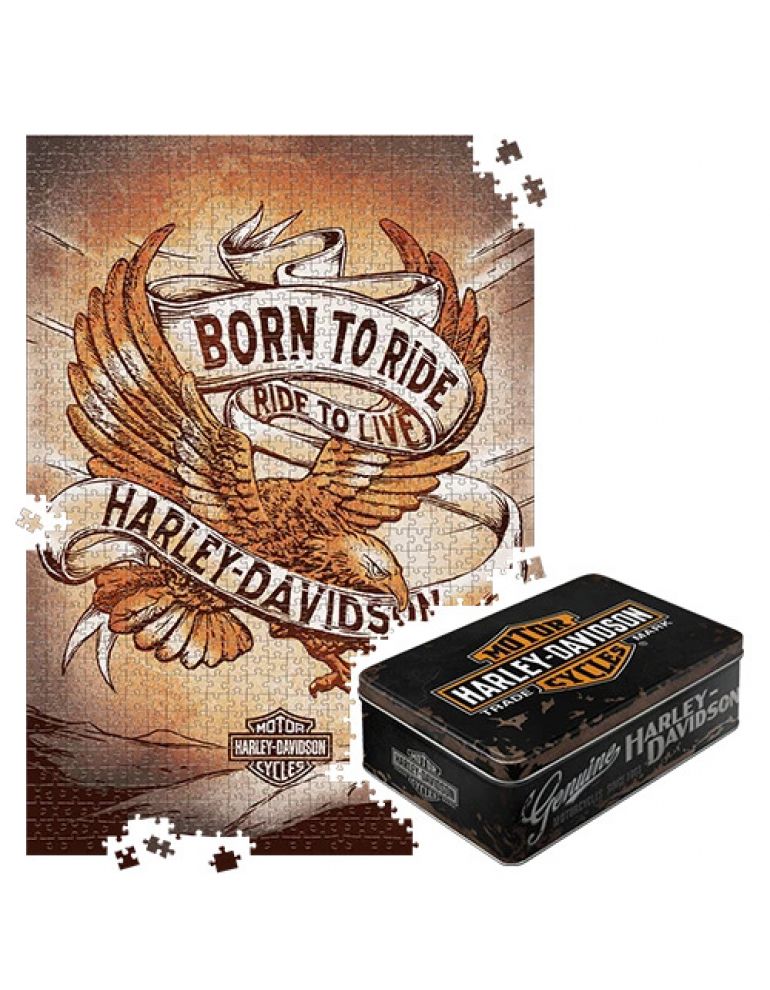 Коробка за Пазлами Tin Boxes incl. Puzzle  Poster - H-D Genuine