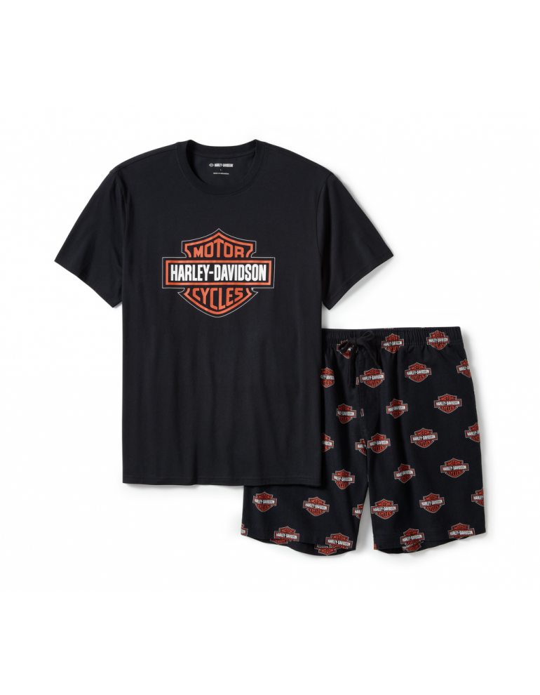 Піжама чоловіча PAJAMA SET-KNIT/WOVEN,BLACK розмір M