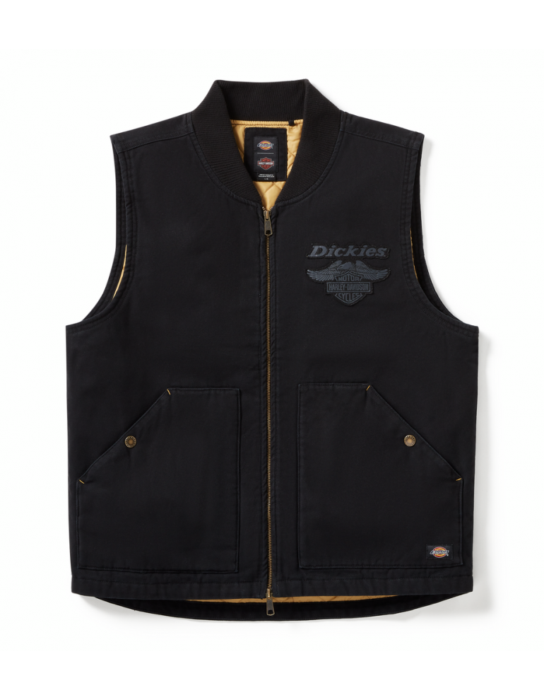 Жилет чоловічий VEST-DICKIES,WOVEN,QUILTED,BLACK розмір M