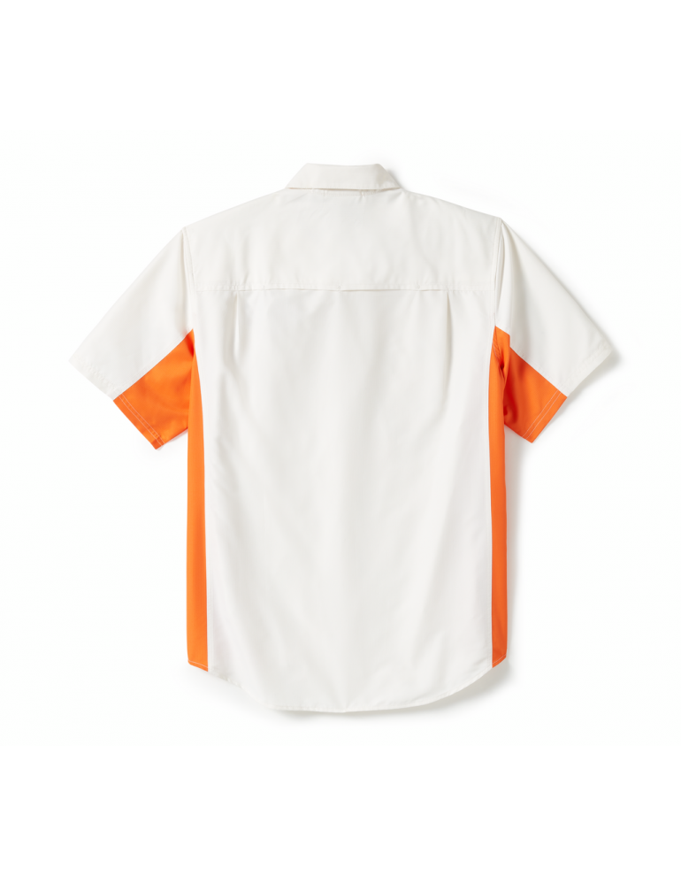 Сорочка чоловіча SHIRT-WOVEN,OFF WHITE/ORANGE розмір L
