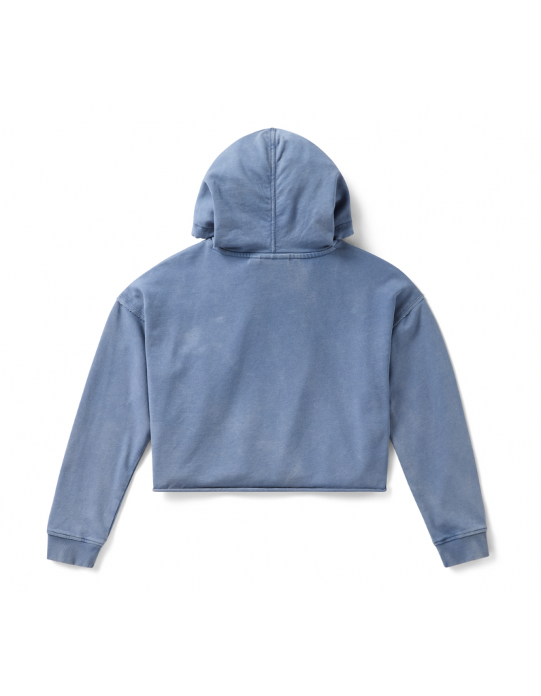 Жіноче худі HOODIE-KNIT,CROPPED,BLUE розмір S