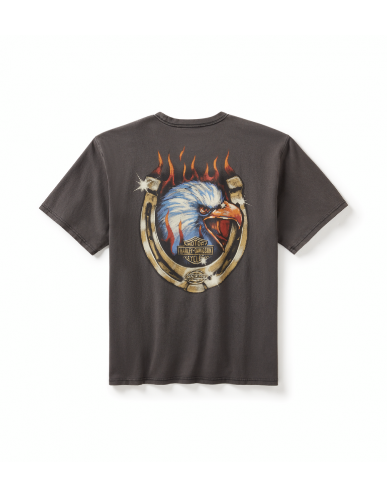 Футболка чоловіча TEE-DICKIES,KNIT,FLAMING EAGLE,BLACK розмір L