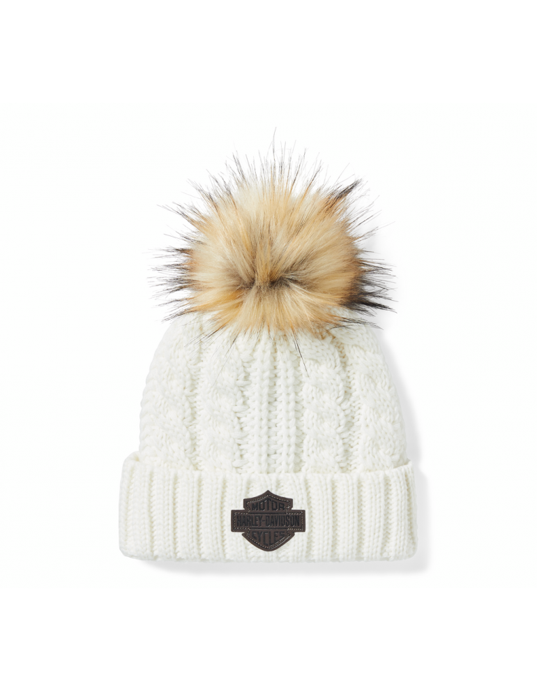 Шапка жіноча BEANIE-KNIT з штучним хутром