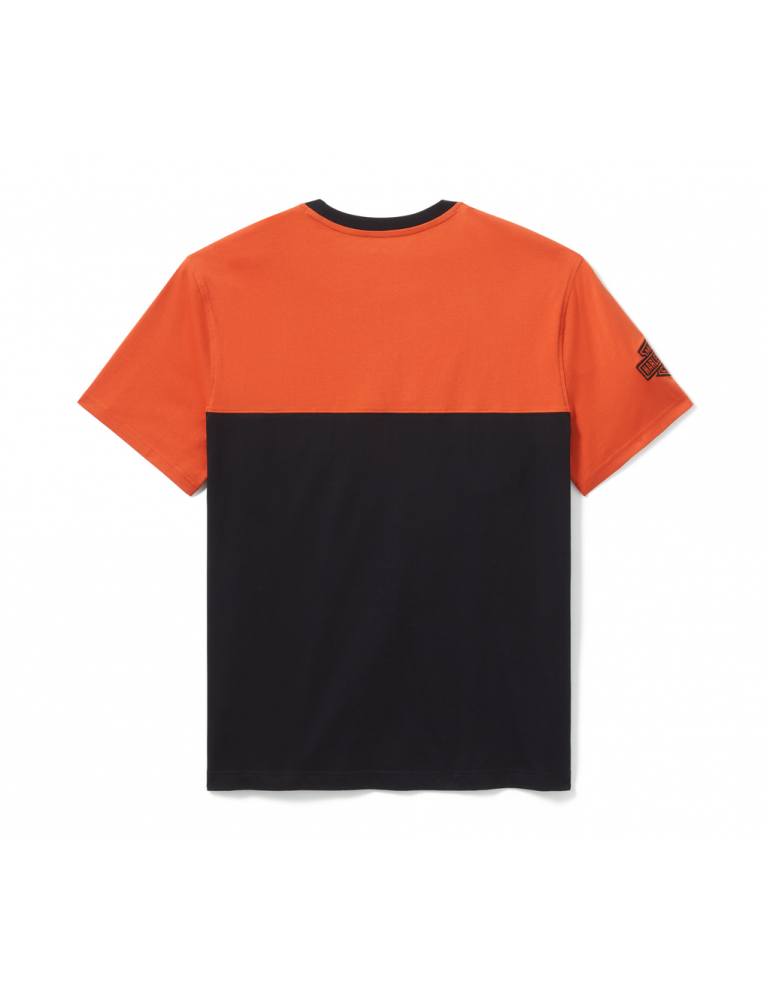 Футболка чорно помаранчева Harley-Davidson Essential Colorblock розмір L