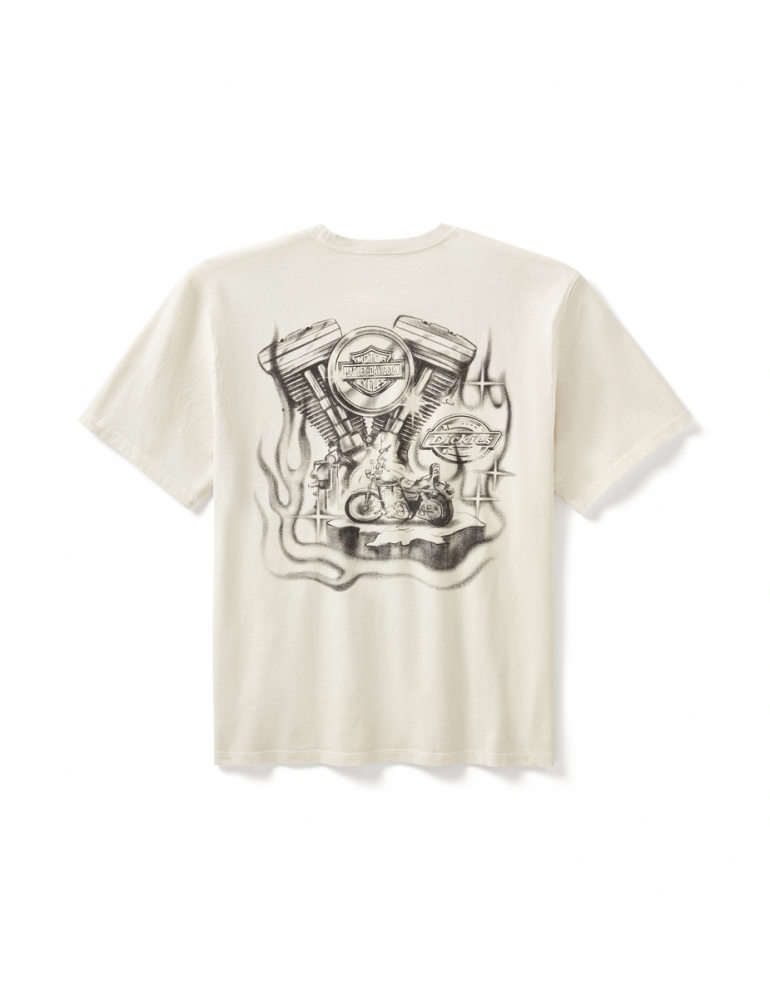Футболка чоловіча TEE-DICKIES,KNIT,V TWIN ENGINE,TAN розмір L