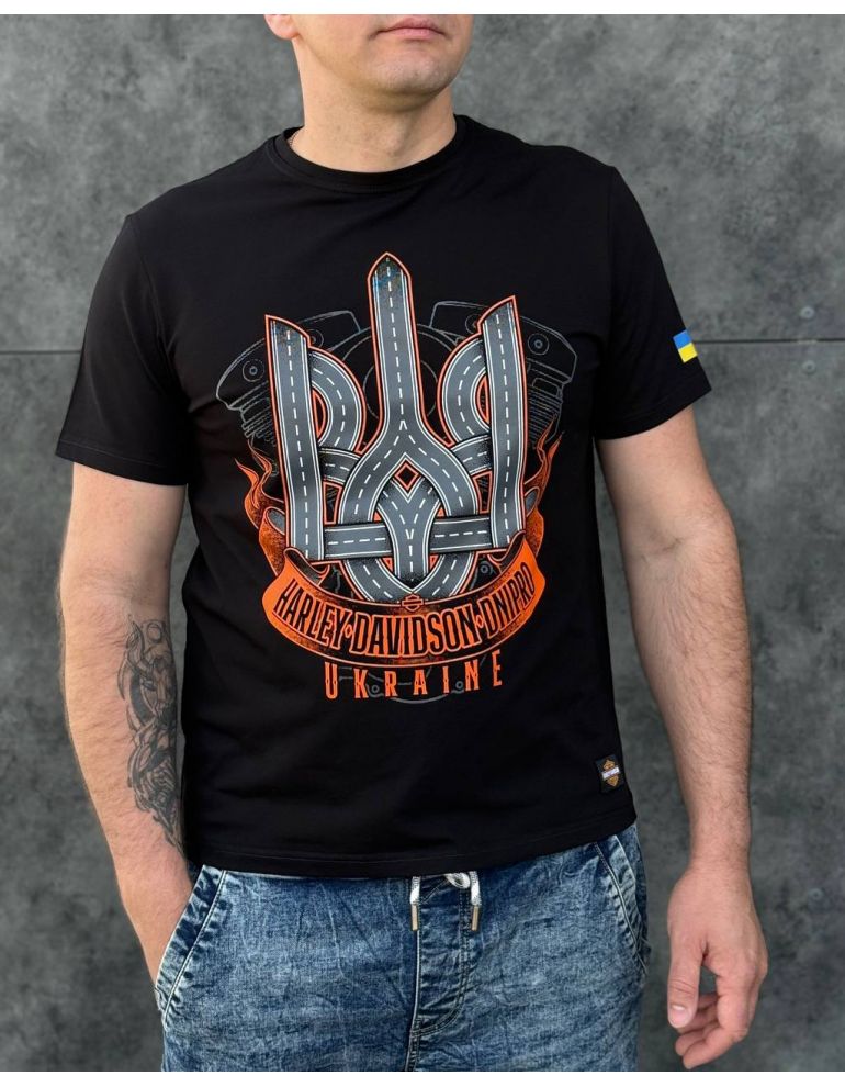 Футболка Harley-Davidson DNIPRO TRIDENT BLACK PEARL FLAG розмір L
