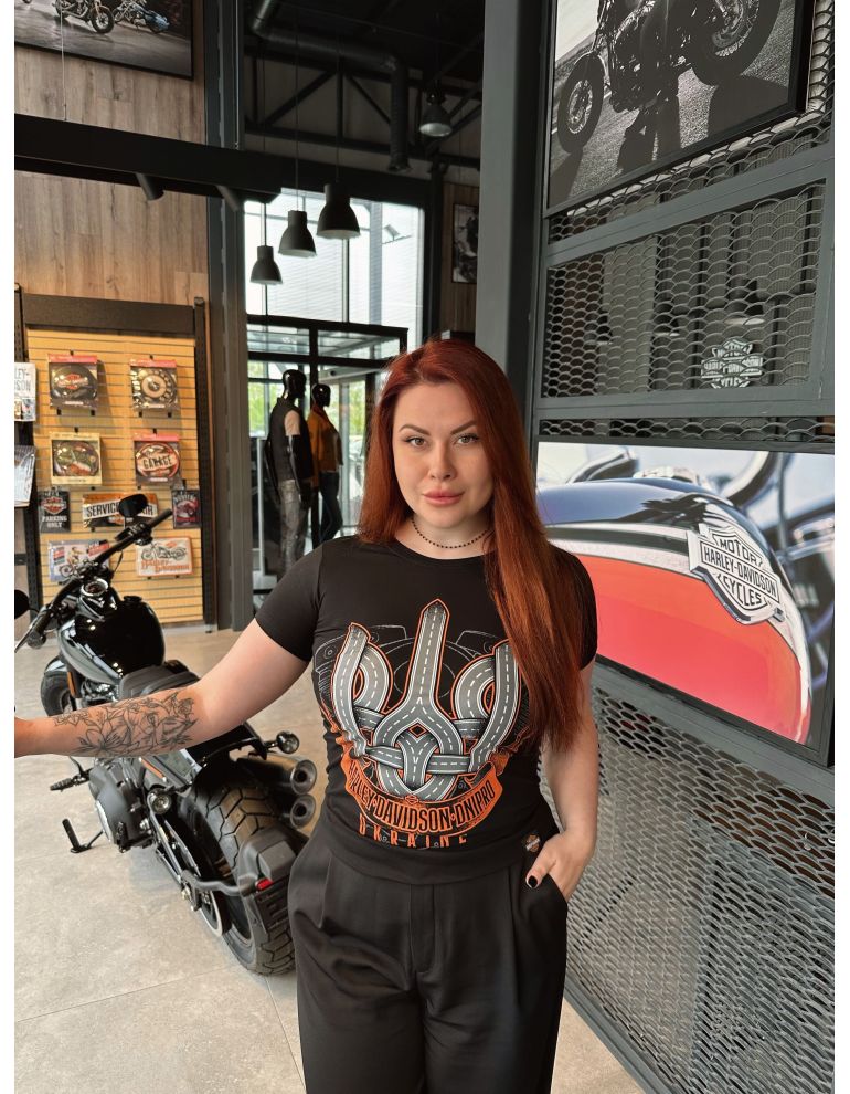 Футболка жіноча Harley-Davidson DNIPRO TRIDENT BLACK PEARL розмір M
