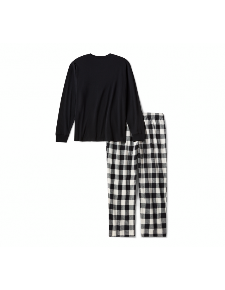 Піжама чоловіча PAJAMA SET-KNIT/WOVEN,BLACK розмір XXL