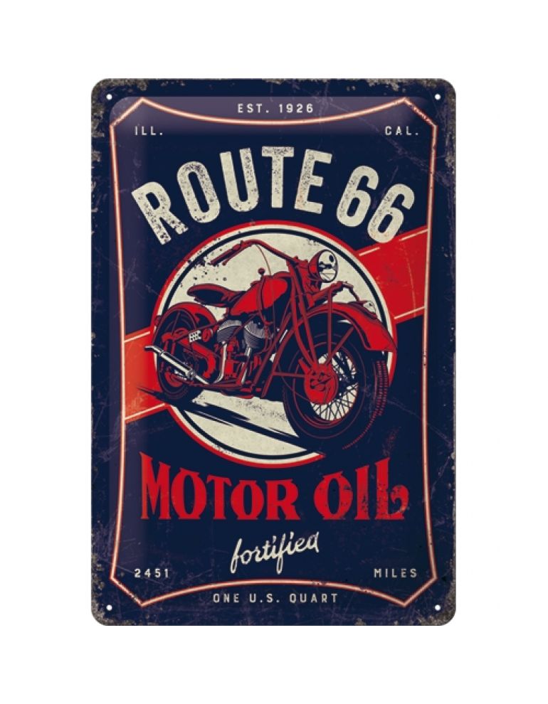 Табличка металева  Biker World - Route66 b/r tin sign 20x30