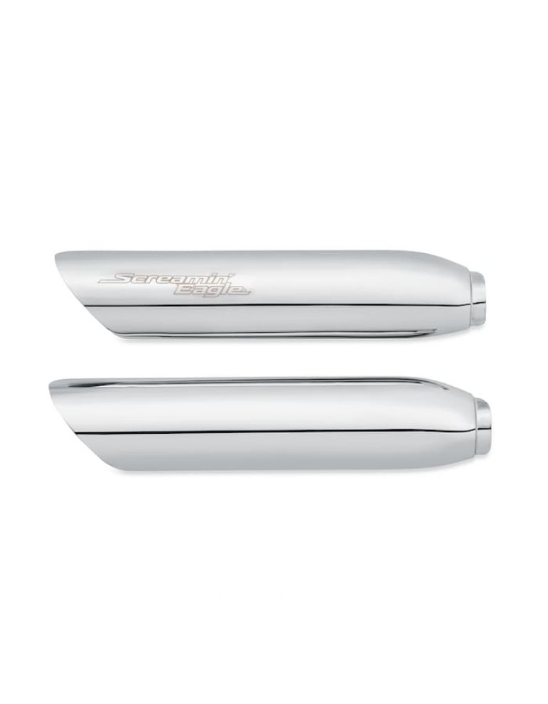 Screamin' Eagle Slash Cut Muffler Shields - Chrome