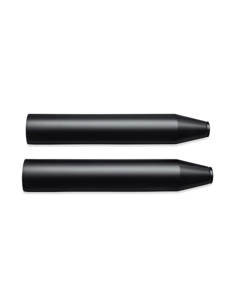 Satin Black Muffler Shields - Long