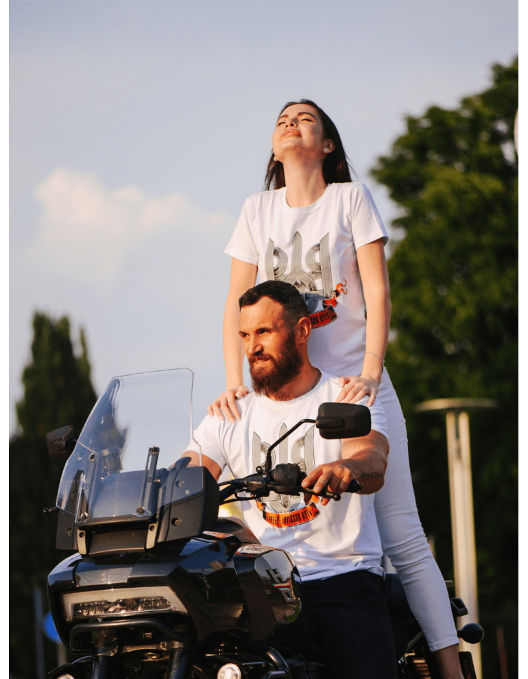 Футболка Harley-Davidson KYIV TRIDENT WHITE SAND розмір XS