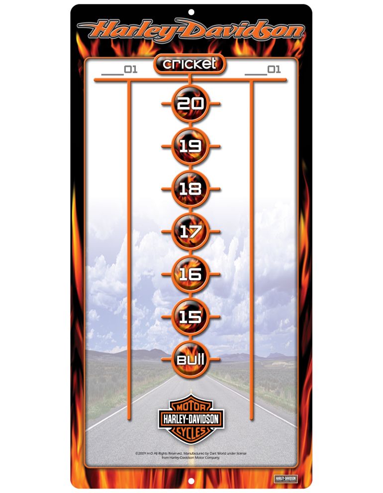 Аркуш для підрахунку  Harley-Davidson Flame Mini Dry Erase Dart Scoreboard
